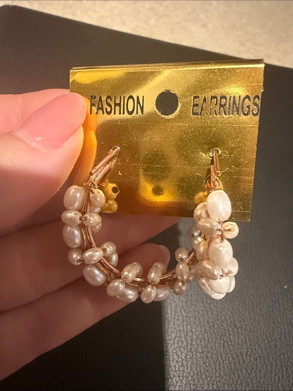 Pearl hoop earrings
